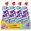 Wc Net - Gel Sensorial Violet Vibes, Detergente Liquido per Sanitari, Essenza Iris Viola e Patchouli, Prevenzione Calcare e Igienizzante per WC, 700 ml x 4 Confezioni
