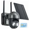 SACUMURT Telecamera senza WiFi con Pannello Solare, Telecamera con sim, Videocamera Sorveglianza Esterno, 2K HD Visione Notturna Colorata, Rilevamento Del Movimento, Conversazione Bidirezionale, Impermeabile