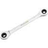 DAKCOS Chiave combinata a cricchetto, 6 x 7 mm, 2 in 1, doppia estremità, chiave a cricchetto CR-V con finitura cromata opaca