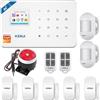 KERUI Allarme Casa Senza Fili, WIFI/GSM SMS Sistema Antifurto con Sirena Allarme 110dB,Telecomando Intelligente,Display LCD, Invite vocale, Sicurezza per la casa,ufficio,Compatibile con Alexa
