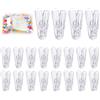 Penitue 20pz Clip Arco Palloncini, 6cm Piccole Clip Resistenti Molle in Plastica per Sfondo Palloncini Artigianato Falegnameria Studi Fotografici Compleanno Matrimonio Decorazione (Trasparente)