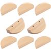 Morobor Maniglie per Cassetti Mezzaluna, 8 Pezzi Tira Maniglie in Legno a Semicerchio con Doppio Foro, Maniglie per Armadio, Guardaroba, Cassettiera, per Mobili in Legno Naturale