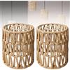 WANDGU 2 paralumi boho: paralume in rattan, paralume in rattan, paralume in vimini, paralume a sospensione, paralume con diametro di 12 cm, per lampada da tavolo E27, lampada da terra (altezza 15 cm)