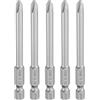 QUARKZMAN 5Pz #2 Punte Cacciavite Phillips PH2 1/4 Gambo Esagonale 3 (75mm) Lungo Acciaio S2 Magnetiche Inserti per Avvitatore per Cacciavite Elettrico Punte Trapano 0.197 (5mm) Asta
