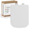 instmaier Helma | Copriwater con chiusura ammortizzata | Bianco | Forma angolare | Duroplast | Sedile WC bianco | Sedile WC con Quick Release | Compatibile Keramag Renova n°1