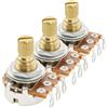 Musiclily Pro A250K Mini Potenziometro Ottone Metrico Split Short Shaft 6,5mm Audio Taper Pots per Chitarra Elettrica ST Tele PB JB Basso(Set di 3)