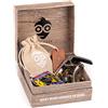 Pick Geek Set Pacchetto Capotasto | 33 x Plettri Premium Assortiti per Chitarra | Django Capo Argento a Rilascio Rapido | Porta Plettri 'wedgie' più Spilla in Smalto | in Stupenda Confezione Regalo