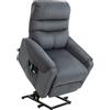 HOMCOM Poltrona Reclinabile Massaggiante con Telecomando, in Poliestere e Metallo, 79x97x103 cm, Grigio