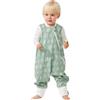 Duomiaomiao Sacco nanna per Bambini con Piedi, 1.0 Tog - Ideale per Primavera ed Estate, Utilizzabile Tutto l'Anno, 100% Cotone, Con Aperture per Gambe per Bambini