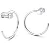 BodyBonita Orecchini Cerchio Donna Argento 925 Ipoallergenici, Semiaperto Huggie Orecchini Piccoli Set Argento Lobo Piercing