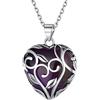 ChicSilver Collana a forma di cuore in argento 925, con 12 pietre portafortuna da donna e ragazza, con nodo celtico, alla moda, per matrimoni, feste, Argento sterling, Ametista