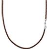 Viwind Collana in vera pelle, 2,9 mm, larghezza 45 - 65 cm, chiusura in argento Sterling 925, per uomo e donna, con confezione regalo, 45 cm, Vera pelle