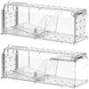Teletrogy Trappole per Topi Vivi Piccoli- 2PCS Trappola Topi da Interno Esterno Riutilizzabile, Alta Sensibilità, Gabbia Ratti Amica Degli Animali per Cucina Giardino Casa Soffitta Garage, Trasparente