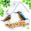 SHSHbuy Mangiatoia Uccelli Finestra,Trasparente Mangiatoie per Uccelli con forti Ventose,Casetta Uccellini da Appendere per Uccelli Selvatici 15 x 15 x 6cm