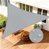 LOVE STORY Vela ombreggiante Triangolare Impermeabile 5x5x5m Tenda a Vela Parasole PES Protección Rayos UV per Esterno, Giardino, Terrazza, Balcone (Grigio)