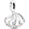 TINSLO Bead Charm Ciondolo Argento Sterling 925 con Cubic Zirconia Pendenti per Pandora Braccialetti, Compatibile con Braccialetti e Collane europei