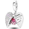 TINSLO Bead Charm Ciondolo Argento Sterling 925 con Cubic Zirconia Pendenti per Pandora Braccialetti, Compatibile con Braccialetti e Collane europei
