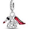 TINSLO Bead Charm Ciondolo Argento Sterling 925 con Cubic Zirconia Pendenti per Pandora Braccialetti, Compatibile con Braccialetti e Collane europei