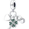 TINSLO Bead Charm Ciondolo Argento Sterling 925 con Cubic Zirconia Pendenti per Pandora Braccialetti, Compatibile con Braccialetti e Collane europei