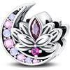 TINSLO Bead Charm Ciondolo Argento Sterling 925 con Cubic Zirconia Pendenti per Pandora Braccialetti, Compatibile con Braccialetti e Collane europei