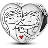 TINSLO Bead Charm Ciondolo Argento Sterling 925 con Cubic Zirconia Pendenti per Pandora Braccialetti, Compatibile con Braccialetti e Collane europei