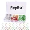 FEPITO 120 Pz Gancio per Ornamenti Natalizi in Acciaio Inossidabile Perfetti per Decorazioni per Alberi di Natale Artigianali, 4 Colori