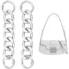 UNICRAFTALE 2 pz 10.8 cm Corto Prolunga per Tracolla per Borsa Catena A Tracolla di Ricambio Catena in Alluminio con Aolly Anelli A Molla Borsa A Tracolla Argento Frizione Borsa Accessori di Ricambio