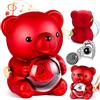goldmiky Rosa Eterna Confezione Regalo,Confezione Regalo con Orsetto Rosa Eterna,Orsetto di Stabilizzata Vera Regalo,Orso Eterna Collana a Cuore San Valentino Lei,Regali Natale,Compleanno,Festa Mamma (scritte)