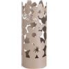 Baroni Home Portaombrelli Design Moderno Porta Ombrelli in Metallo Flowers con 2 Gancini e Vaschetta Scolapioggia Rimovibile 19X19X49 cm (Tortora)