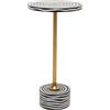KARE Dormero Swirl, marrone scuro/bianco, diametro 25 | tondo, design moderno grafico, legno massello, soggiorno, corridoio, stanza da letto, per piante