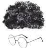 TUONYIS Parrucca da Nonnina Parrucca Nonna Costume Accessorio, Set per Travestimento da Vecchia Signora, Grigio Occhiali, Costumi per Nonna per Feste, Cosplay (Grigio+Nero)