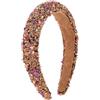 Larfraecy Fasce Di Strass Multicolore,Fasce Cristallo Scintillante, Barocca Boho Gioielli Ampia Fascia Per Capelli,Moda Imbottito Glitter,Scintillante Fascia Elastica Finto Cristallo Diamante (gold)