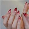 MouyouGlow Unghie Finte Corte MouyouGlow,Mandorla Valentine Nudo Gradiente Rosso Cat Eye Magnetic Design Brillantini Short Press on Nails,Ombre Red Phototherapy Sweet Estate INS Fake Nails