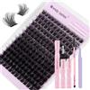WENDY LASHES Kit Extension Ciglia Naturali Effetto 3D Wispy Ciglia Finte Ciuffetti B-Mix10-18mm Cluster Lashes Kit with Lash Extension Colla E Pinzette(FK/KIT-B-3D-1018)