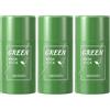 Crunier 3 pezzi Green Tea Mask Stick, Maschera al tè verde per Viso, Maschera Viso Argilla Verde, Pulizia Profonda dei Pori, Idratante, per Tutti i Tipi di Pelle