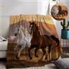 IUNTWEIE Coperta con motivo cavalli, 130 x 150 cm, morbida flanella, soffice e calda, 3D, come coperta da divano, coperta da divano, coperta da divano (D, 150 x 200 cm)