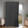 Deconovo Tende per Interni Oscuranti 100% con Retro Nero Completo, Tende Termiche Isolanti con Fettuccia per Camera da Letto e Soggiorno Moderne, 1 Pannelli, 300x245 cm, Grigio Scuro