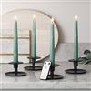 Lights4fun Set di 4 Candele TruGlow® Lunghe e Fine di 22cm in vera Cera Verde con LED Bianchi Caldi a Pile e Telecomando per Interni