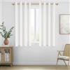 MRTREES Tende Lino Bianche con Anelli 2 Pezzi 140x180cm, Tende Semitrasparenti Eleganti per Soggiorno e Camera da Letto, Tende Moderne per Interni Filtro Luce e Privacy