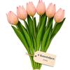 MIJOMA Tulipani artificiali, fiori artificiali, Real Touch, decorazione da tavolo (6 pezzi, lunghezza 19 cm, rosa chiaro)