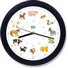 KOOKOO KidsWorld Nero-blu, Orologio da Parete Genuino, Suoni Naturali, 12 Animali della Fattoria