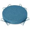 AddGrace Cuscini RoTONDI Per Sgabelli Da Bar Con Lacci, Set Di 1 Cuscino Antiscivolo 31X31 Cm, Cuscini Lavabili Per Sedie Con Copertura Rimovibile Lavabile, Blu