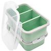 BUERPINKING Contenitori per congelare zuppe in silicone con coperchio, 2 pezzi, 3 fori, contenitori per congelatore, contenitori per alimenti, contenitori per conservazione, stampo per cubetti di