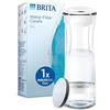 BRITA Bottiglia filtrante, bianca (1,3L) incl. 1 filtro MicroDisc: riduce PFAS, cloro, microparticelle e altre impurità