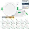 ALUSSO LIGHTING Faretto LED da Incasso, 7W Dimmerabile, Bianco Caldo 3000K/Bianco Neutro 4000K/Bianco Freddo 6500K Regolabile, Faretto LED Extra Piatto 29mm, Faretto da Bagno IP44, Bianco Set di 12