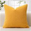 JOTOM Federe per Cuscino in Velluto a Coste Morbido 60x60 cm Federe per Cuscino con Texture a Bolle 3D per Divano, Camera da Letto, Decorazione della Casa (Giallo)