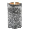 MIJOMA Candela a LED in elegante effetto marmo, con effetto fiamma realistica, luce bianca calda, timer 6/18, funzionamento a batteria, per una casa accogliente ed elegante (grigio cemento, diametro
