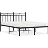 vidaXL Struttura letto con testiera in metallo nero 135x190 cm