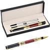 heavenlife 0,5 mm Penna Roller in Metallo, Penne a Sfera con Inchiostro Nero, Set di Belle Penne con Confezione Regalo, Punta Fine con 2 Ricariche, Penna Firmata Scrittura Scorrevole per Uomo e Donna (B)