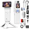 SJCAM C400 Kit Vlog(128G) - Vlog camera, Action cam 4K 2-in-1, Schermo touch da 2.29, Stabilizzatore a 6 assi, Impermeabile, 7 ore di registrazione, per Viaggi, Live, YouTube, Gift, Bianco
